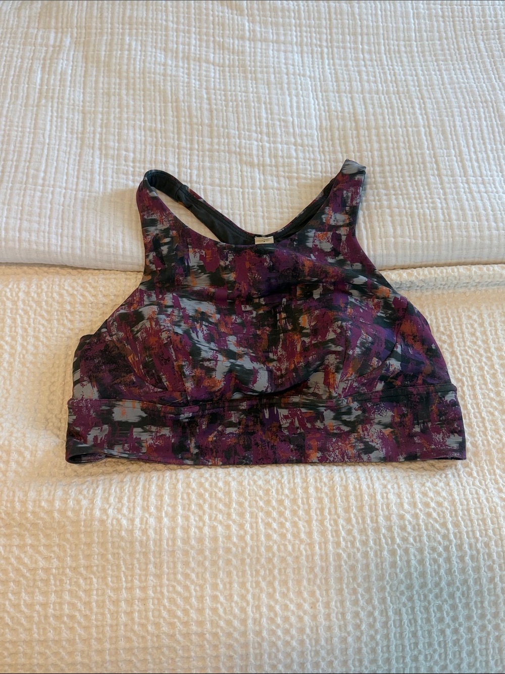 lululemon athletica Purple and Black Abstract Racerback Sports Bra